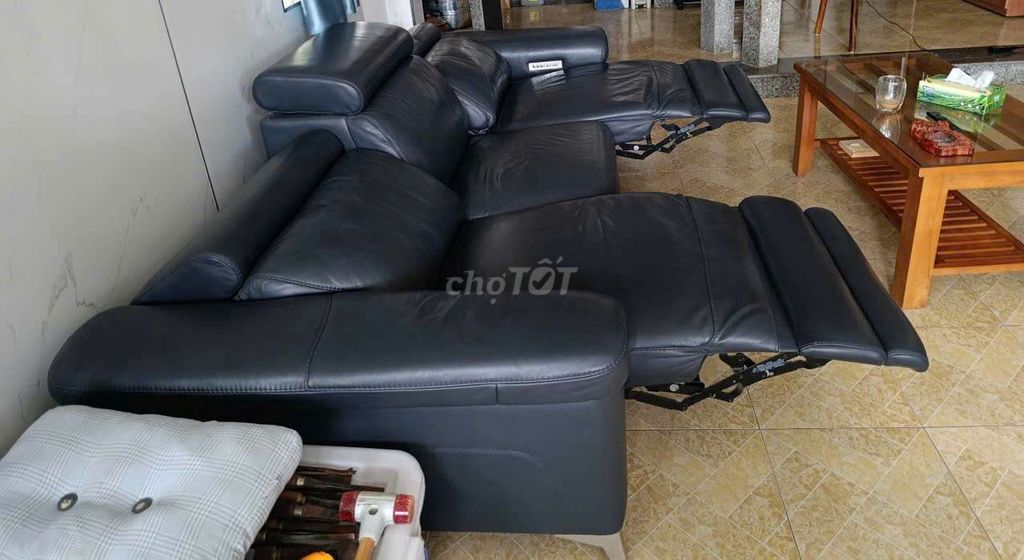 Диван Leatherita Leggett & Platt из черной кожи