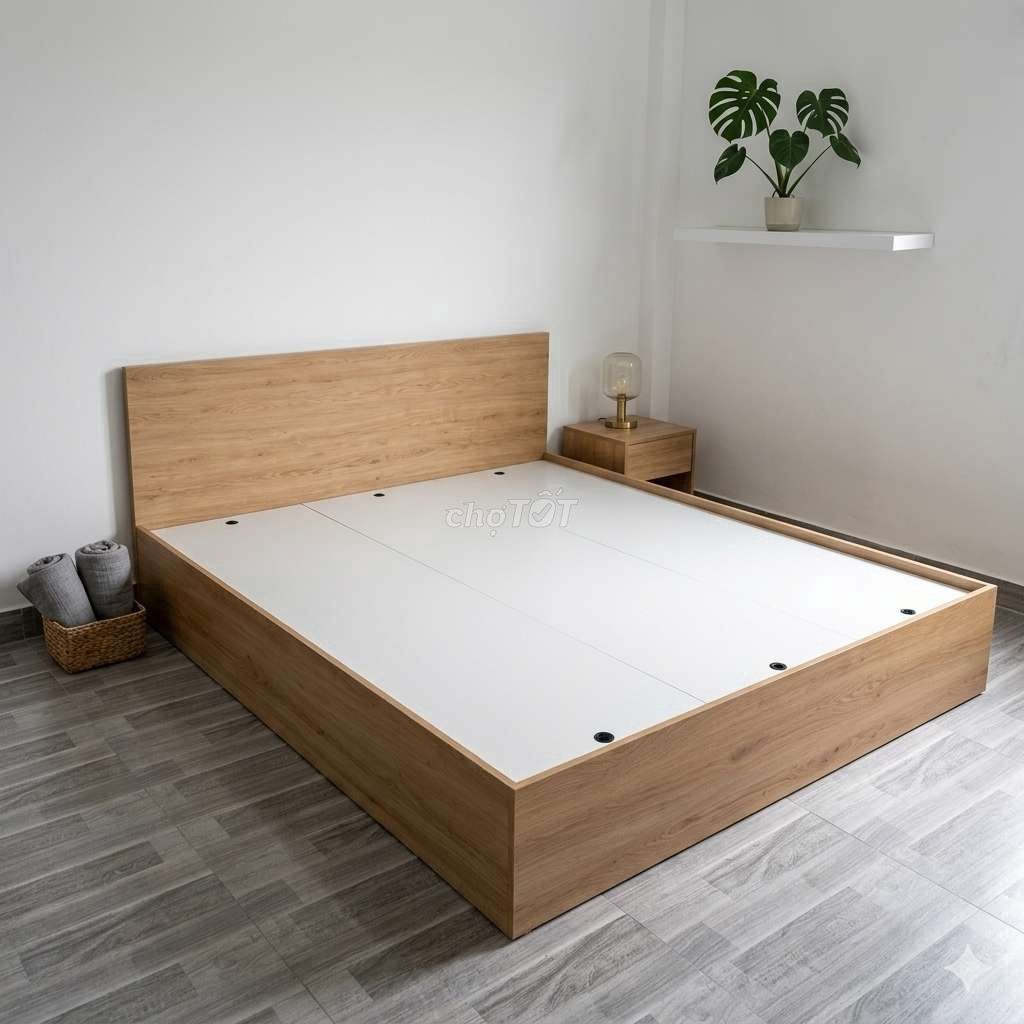 Фото 2: Основание кровати Hoàng Ngọc Decor, МДФ белый 12 мм