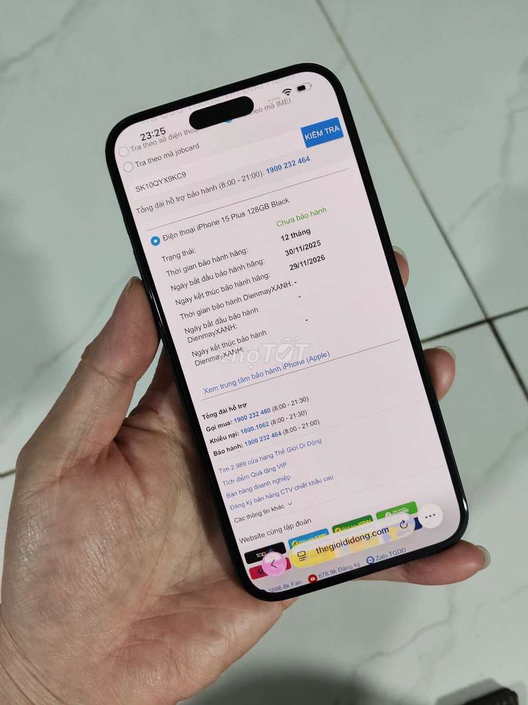 Фото 2: iPhone 15 Plus 128GB, pin 99%, còn bảo hành TGDD