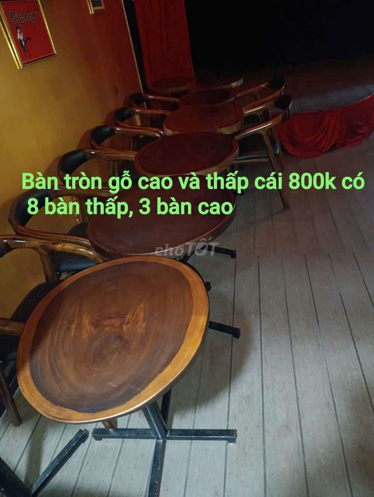 Круглый стол из натурального дерева, черно-коричневый металл