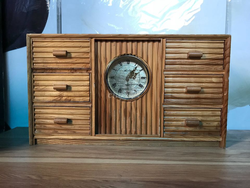 Настенные часы из дерева Япония Коричневые 45x27см