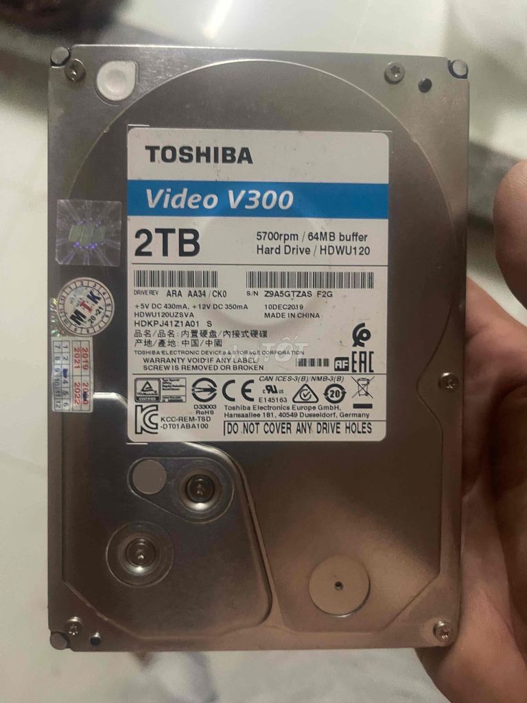 Жесткий диск HDD Toshiba Video V300 2TB 5700rpm