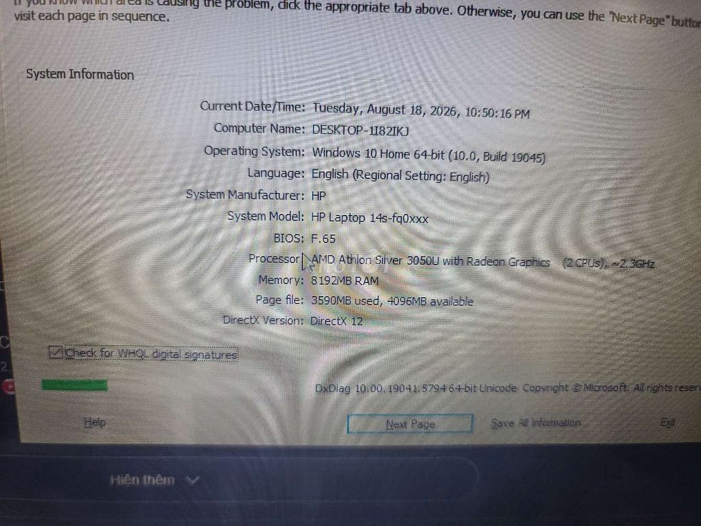 Фото 2: HP 14s-fq0xxx AMD Athlon Silver 3050U