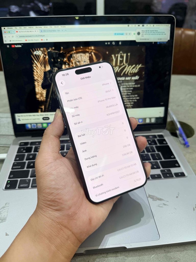 Фото 3: Apple iPhone 15 Pro Max 256GB синий, б/у