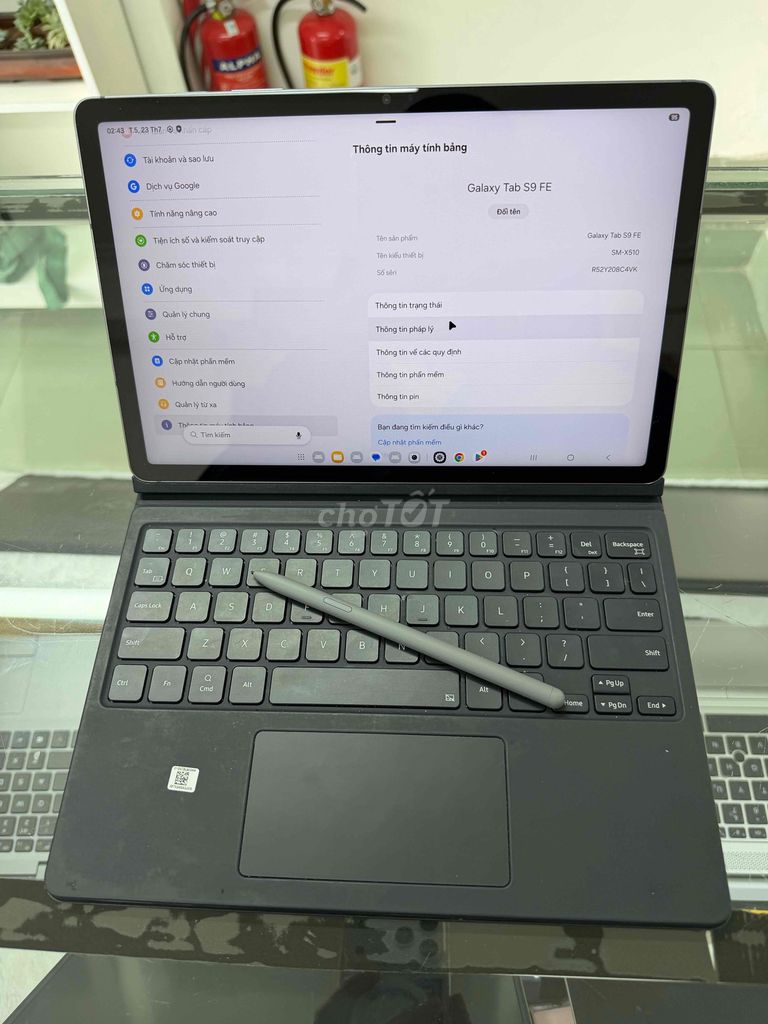 Samsung Tab S9 FE 128GB серый, S Pen, клавиатура