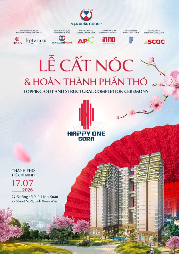 🔥 [СНИЖЕНИЕ ЦЕНЫ 10%] СРОЧНАЯ ПРОДАЖА УГЛОВОЙ КВАРТИРЫ НА 22 ЭТАЖЕ - HAPPY ONE SORA THỦ ĐỨC