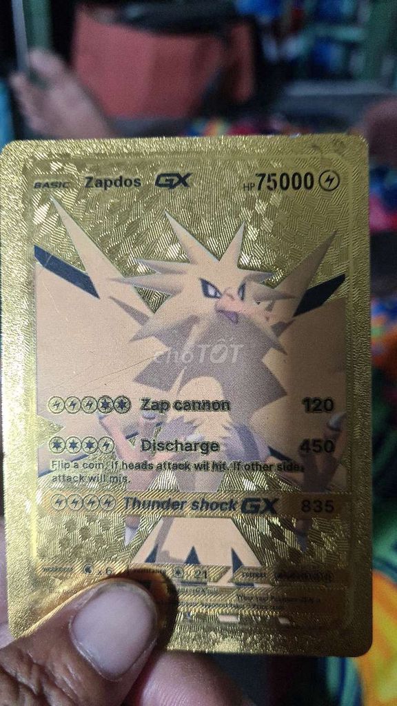Золотая металлическая карта Pokemon ручной работы
