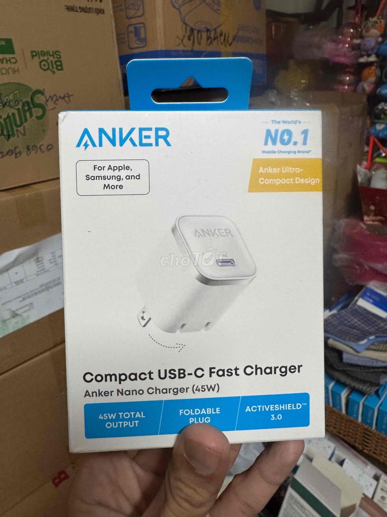 Белое зарядное устройство Anker 45W сверхбыстрое