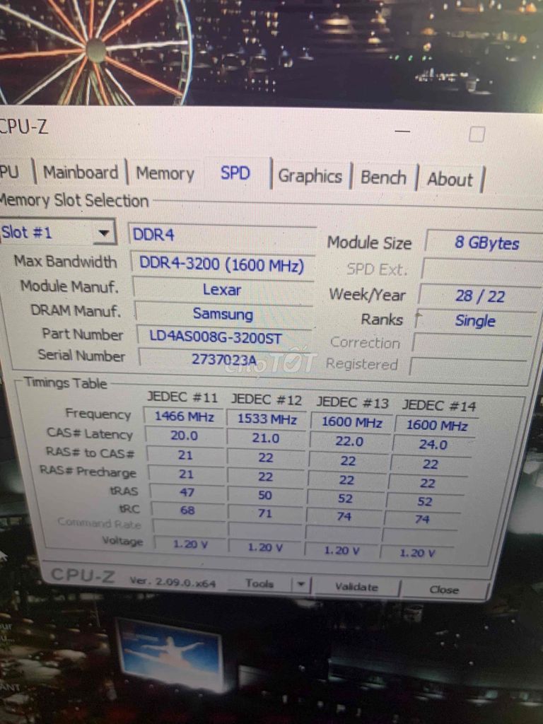Фото 2: RAM Laptop Samsung Lexar DDR4 8GB 3200MHz