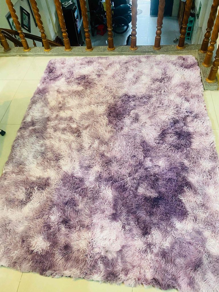 Ковер с длинным ворсом фиолетовый 1,6м x 1,8м