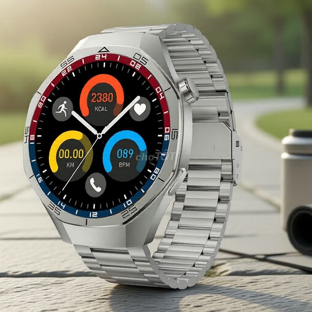 Умные часы GT5 Pro серебристые, стальной браслет