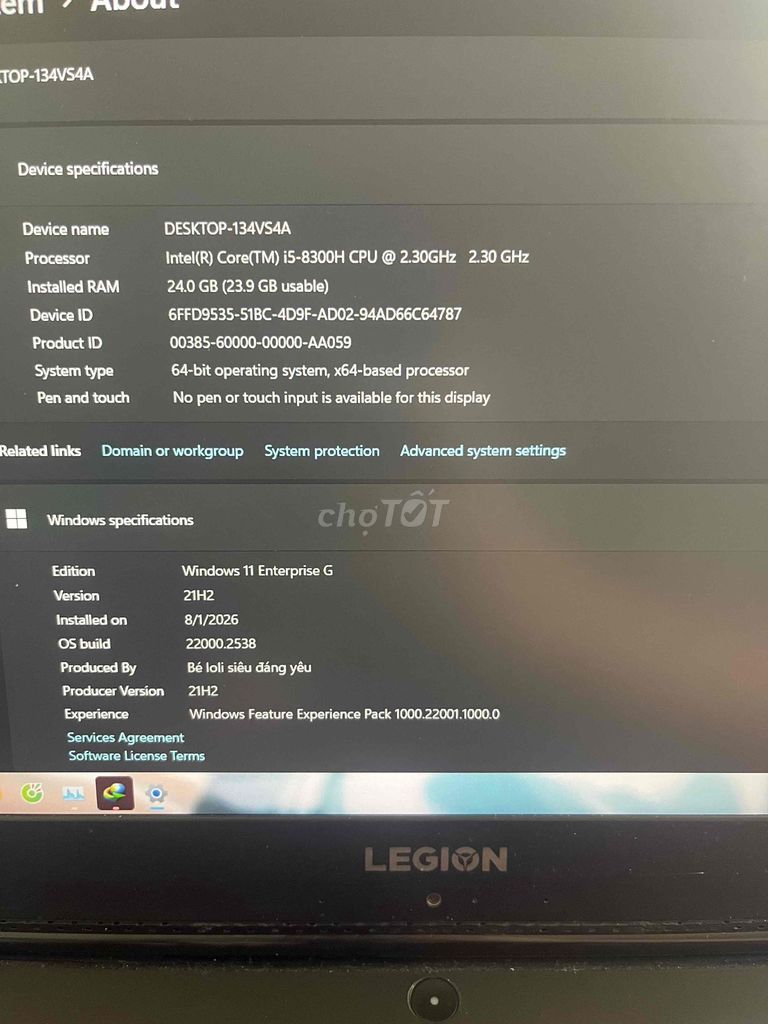 Фото 3: Lenovo Legion Y7000 i5-8300H