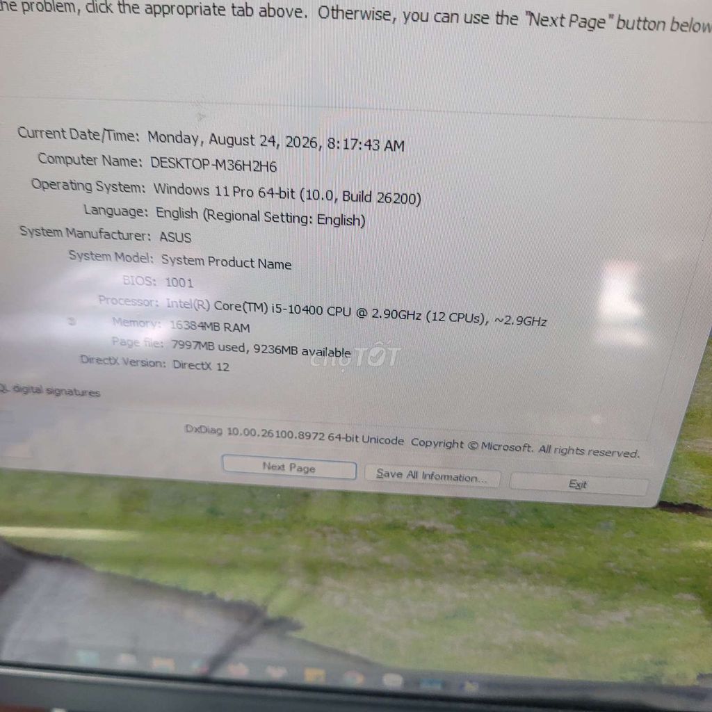 ASUS Core i5-10400 16GB/500GB SSD