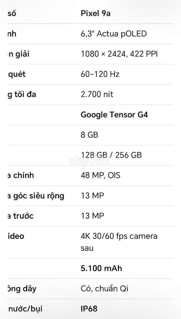 Google Pixel 9a черный 128GB 8GB