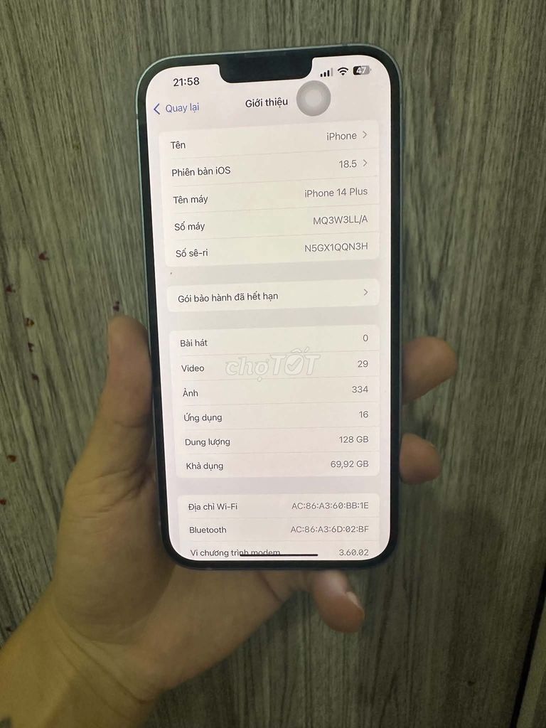 Apple iPhone 14 Plus 128GB синий, б/у