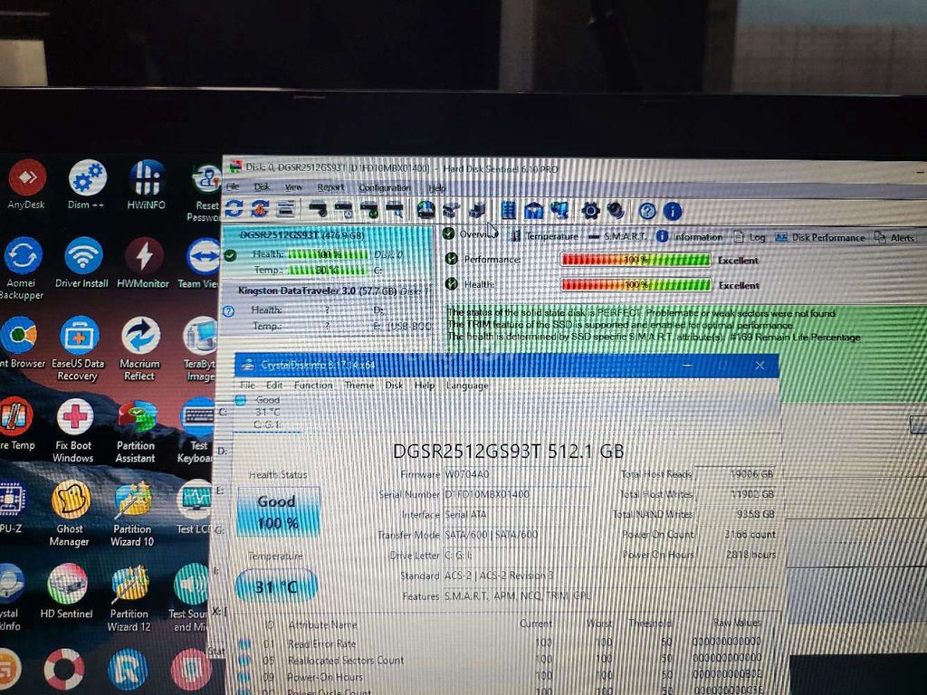 Фото 3: SSD Digma Run S9 512GB 2.5 дюйма, состояние хорошее, 100%