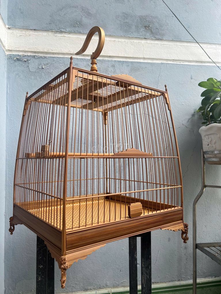 Бамбуковая клетка для птиц, коричневая