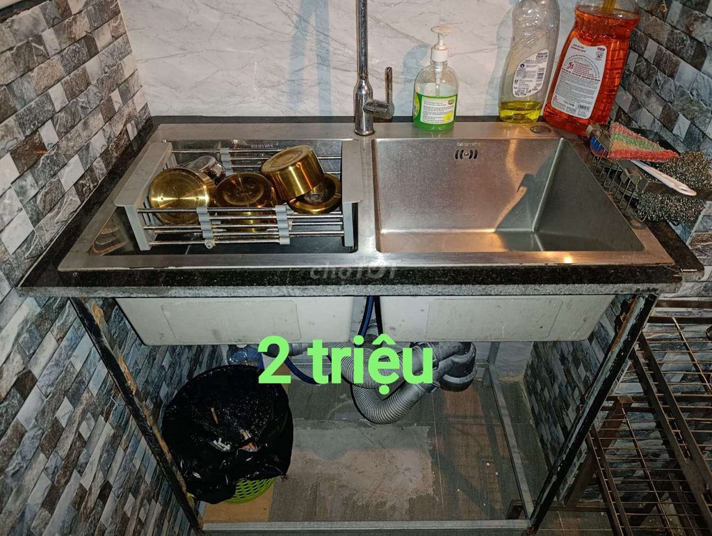 Bồn rửa chén Inox Bạc Hiện đại Dễ vệ sinh