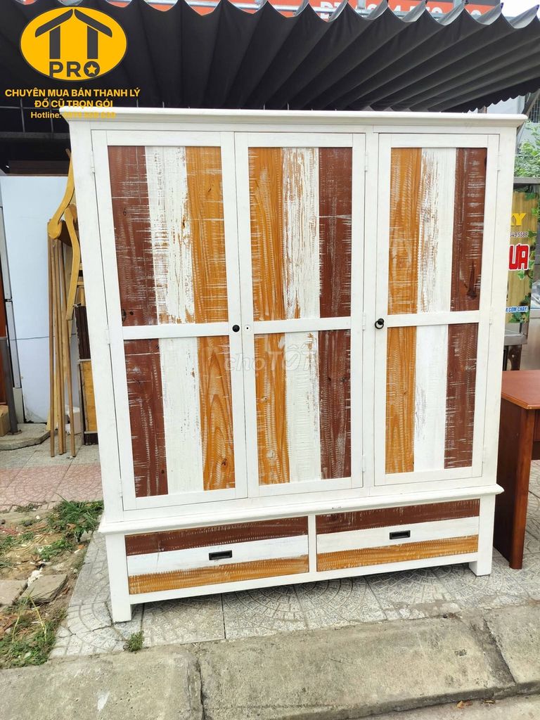 Шкаф для одежды из сосны 155x57x180см