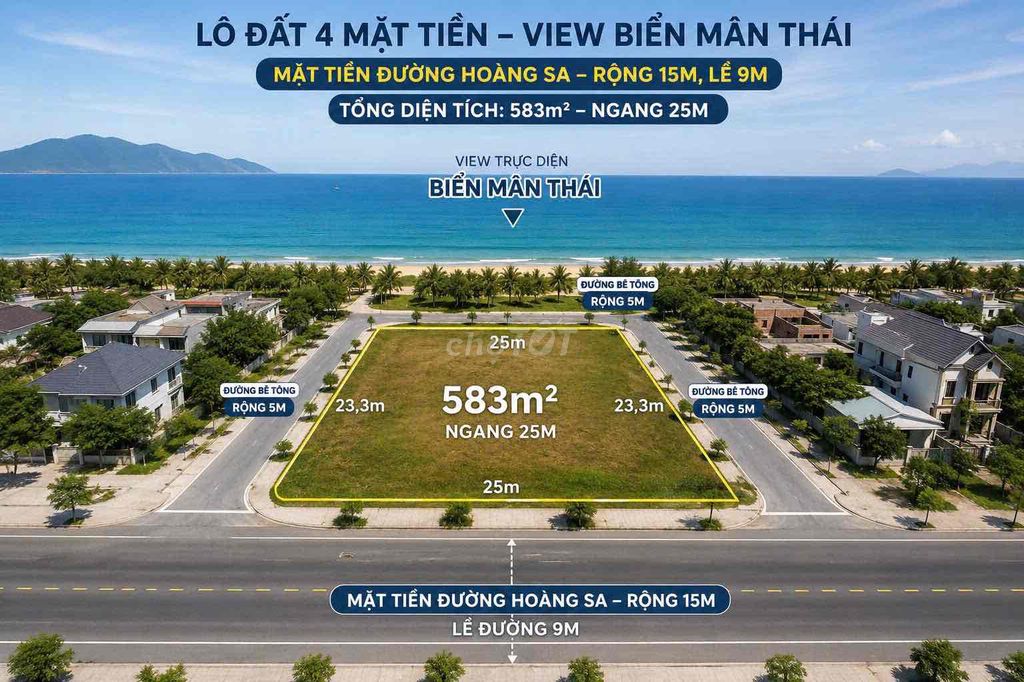 Супер-объект 4 фасада, 102 м по улице ХОАНГ ША, вид на море премиум-класса