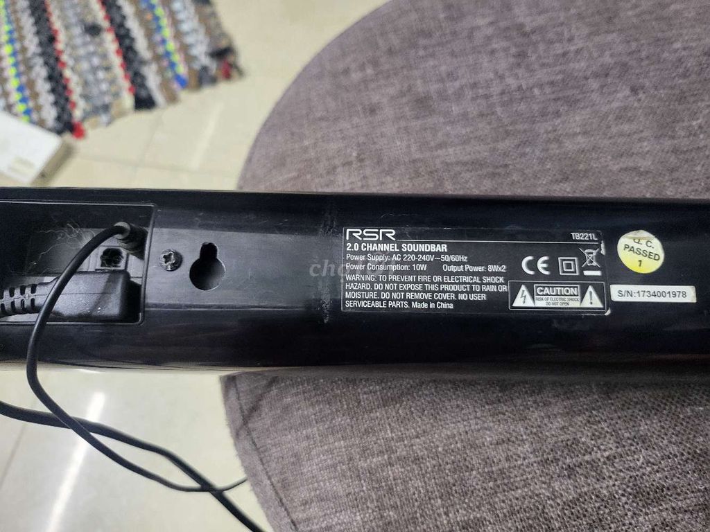 Фото 3: Колонка Soundbar RSR TB221L черная, разъем 3.5mm