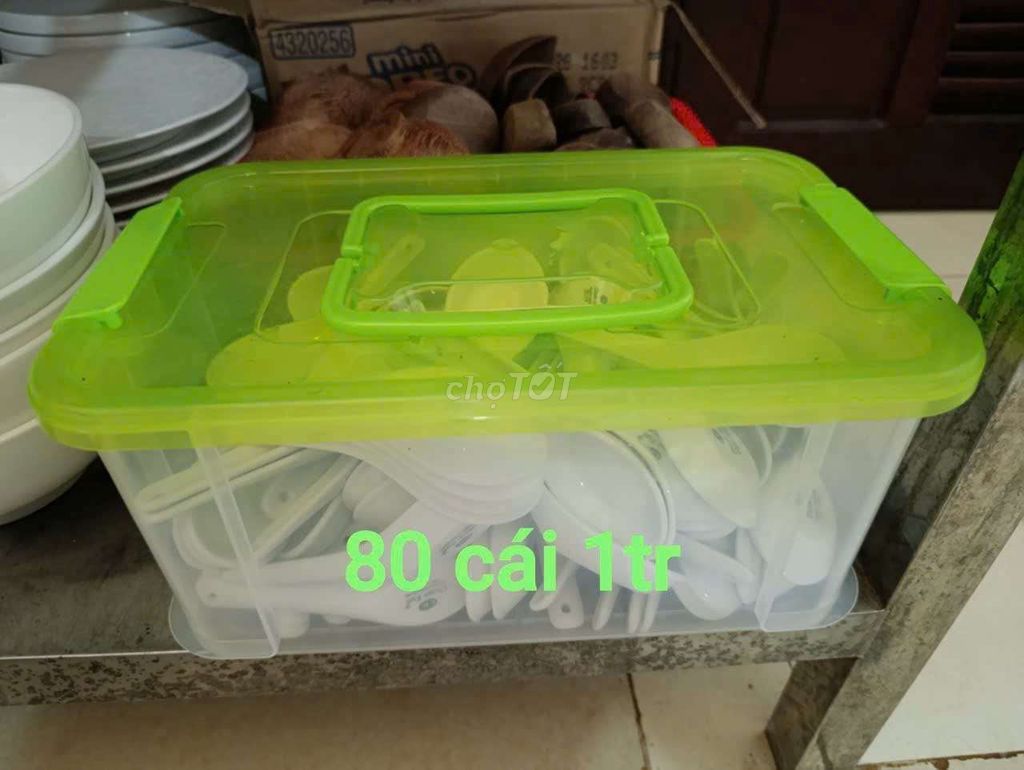 Thìa sứ Sứ cao cấp Trắng 80 cái