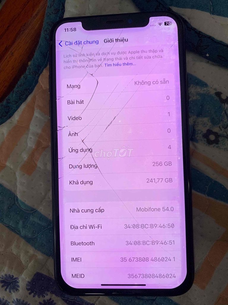 Apple iPhone X 256GB Черный, не работает Face ID