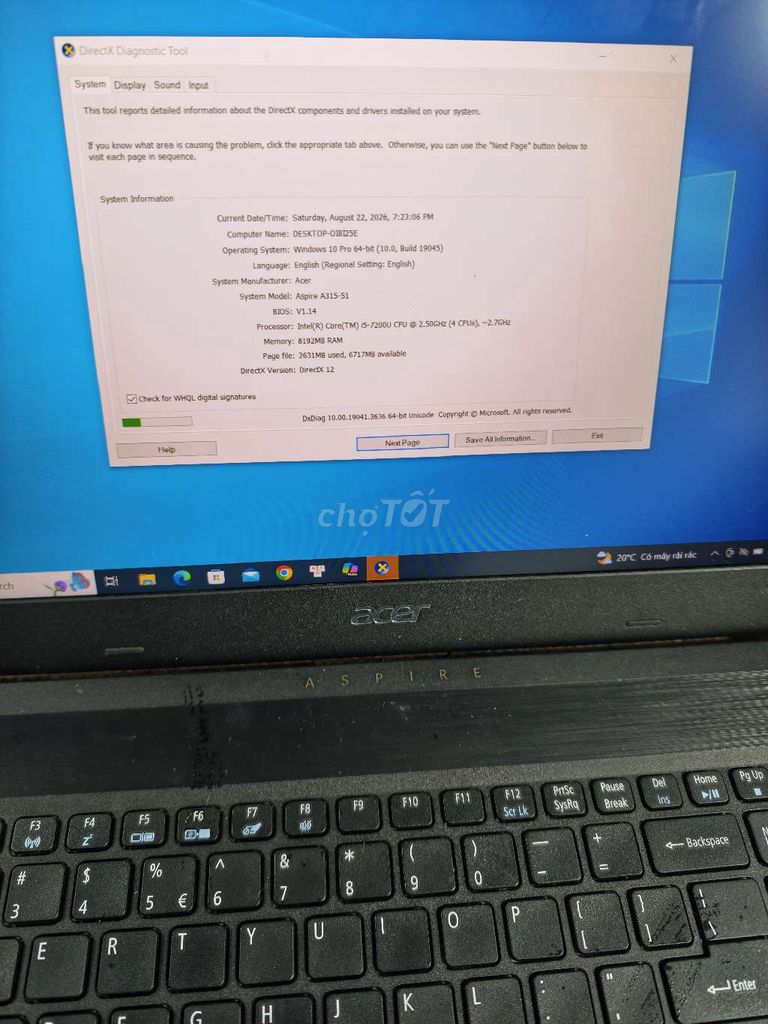 Фото 3: ACER i5-7200U 15.6 дюймов 8GB/128GB экран 15.6 FHD