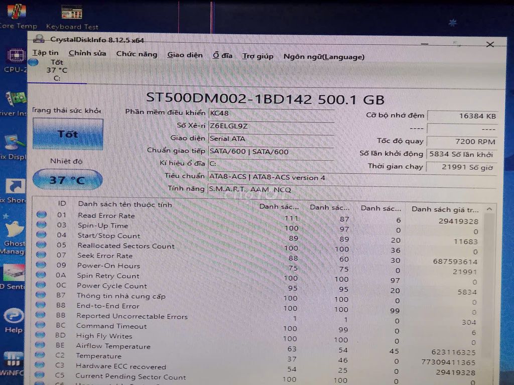 Жесткий диск HDD для ПК 500GB Seagate, здоровье 97%, для хранения данных