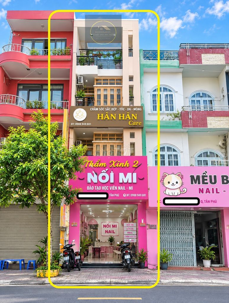 Аренда дома, фасад Tân Sơn Nhì, 68м², 4 этажа, 29 млн — рядом с перекрёстком