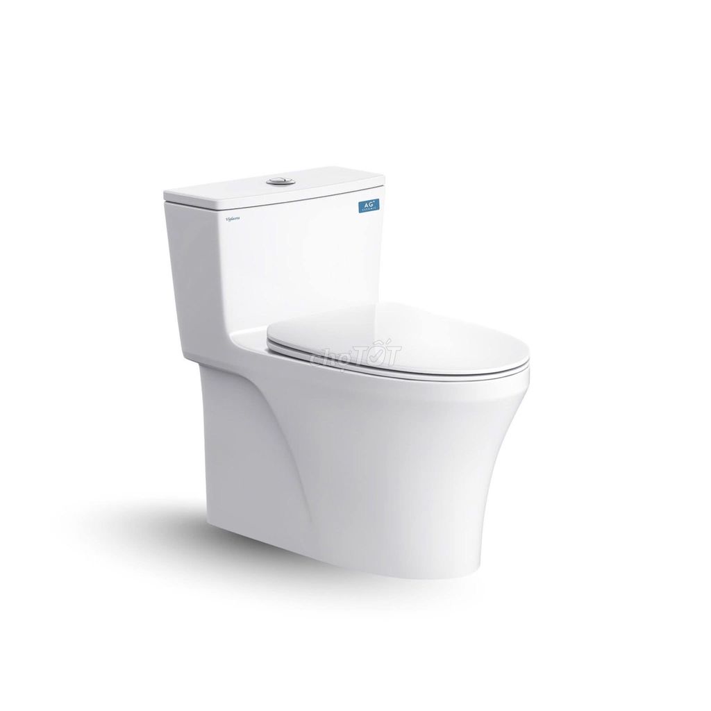 Новый белый унитаз из цельной керамики