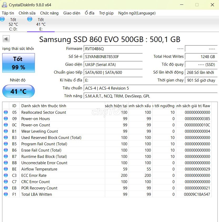 Фото 2: SSD Samsung 860 EVO 500GB как новый