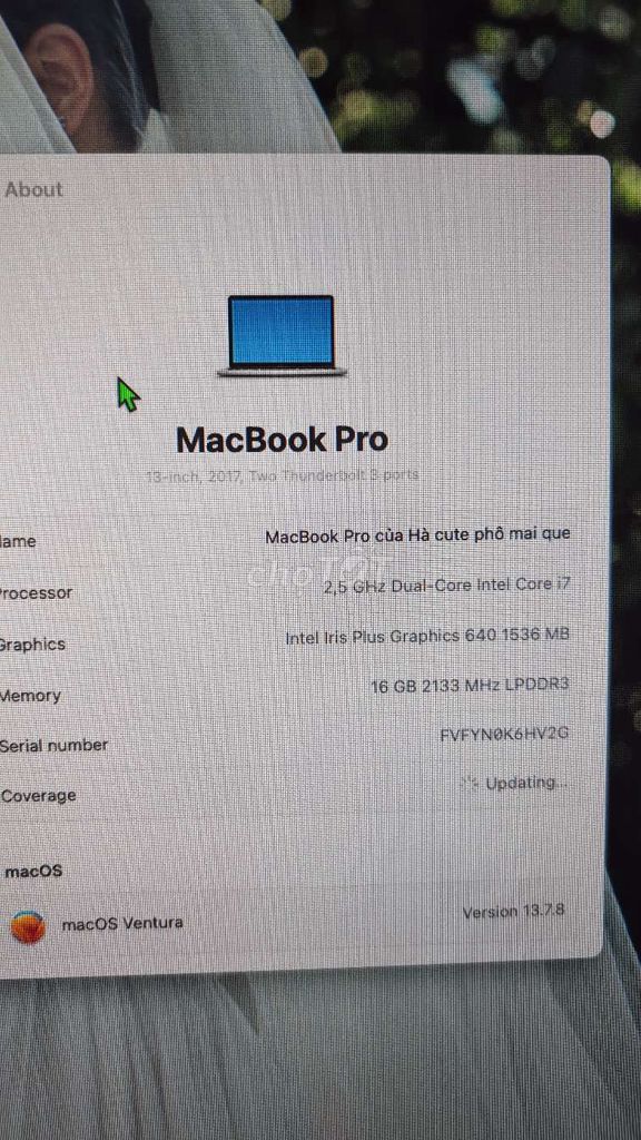 Фото 2: MacBook Pro 2017 i7 13 inch 16GB/256GB серебристый