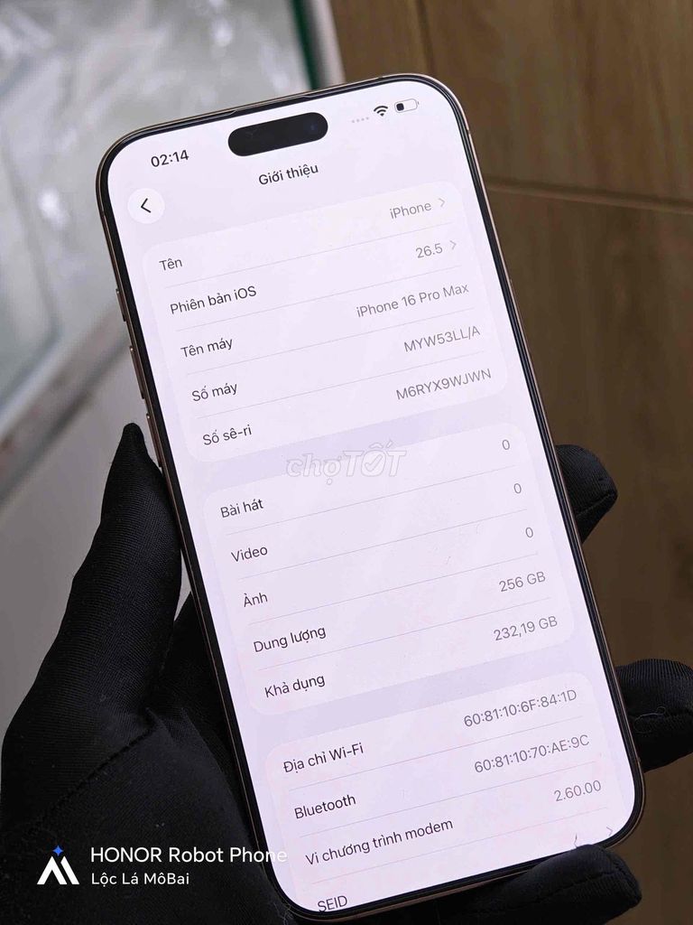 Apple iPhone 16 Pro Max 256GB Vàng 93%