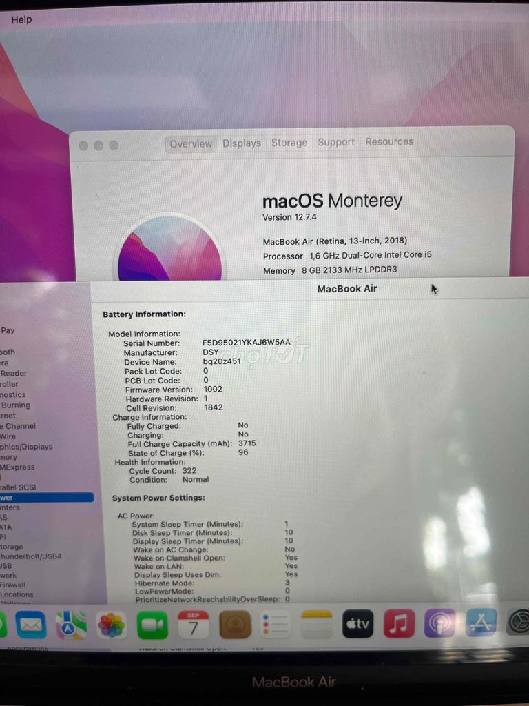 Фото 3: MacBook Air 2018 i5 Ram 8GB Ssd 128GB