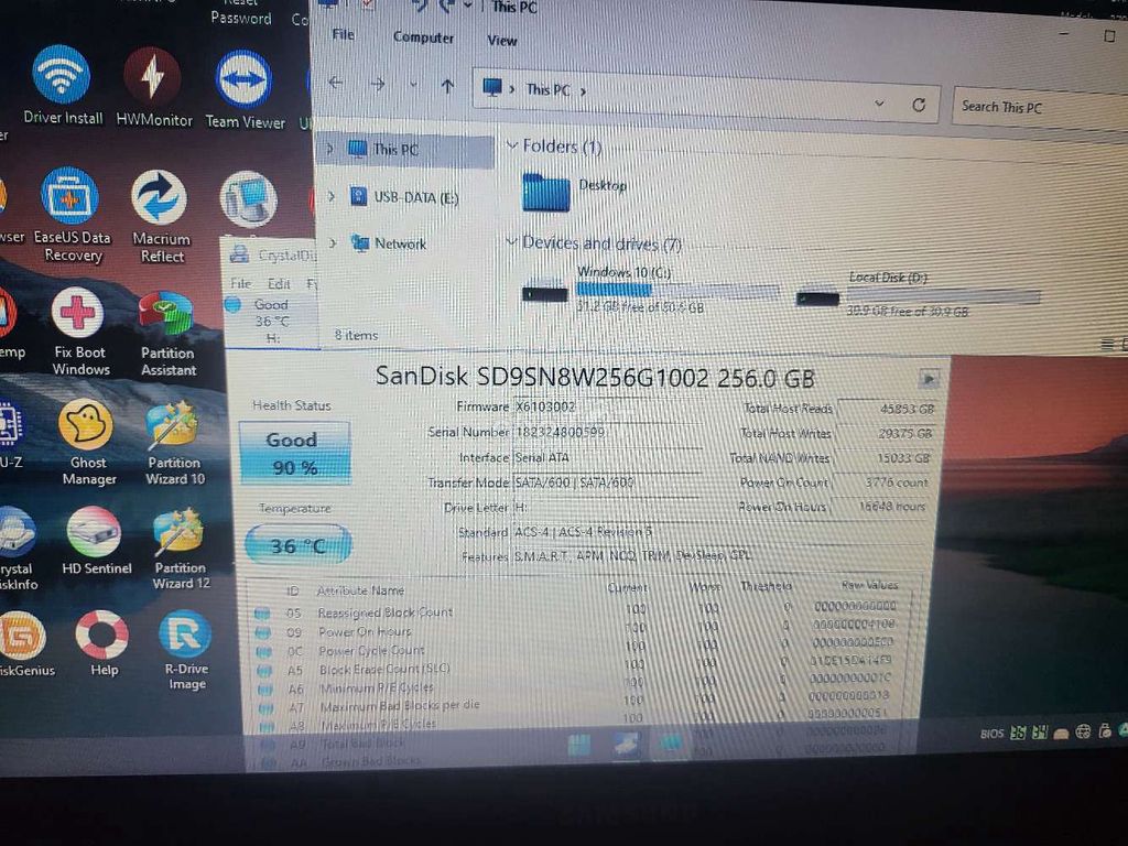 Фото 2: SanDisk X600 M.2 2280 256GB SSD M.2 Sata 90%