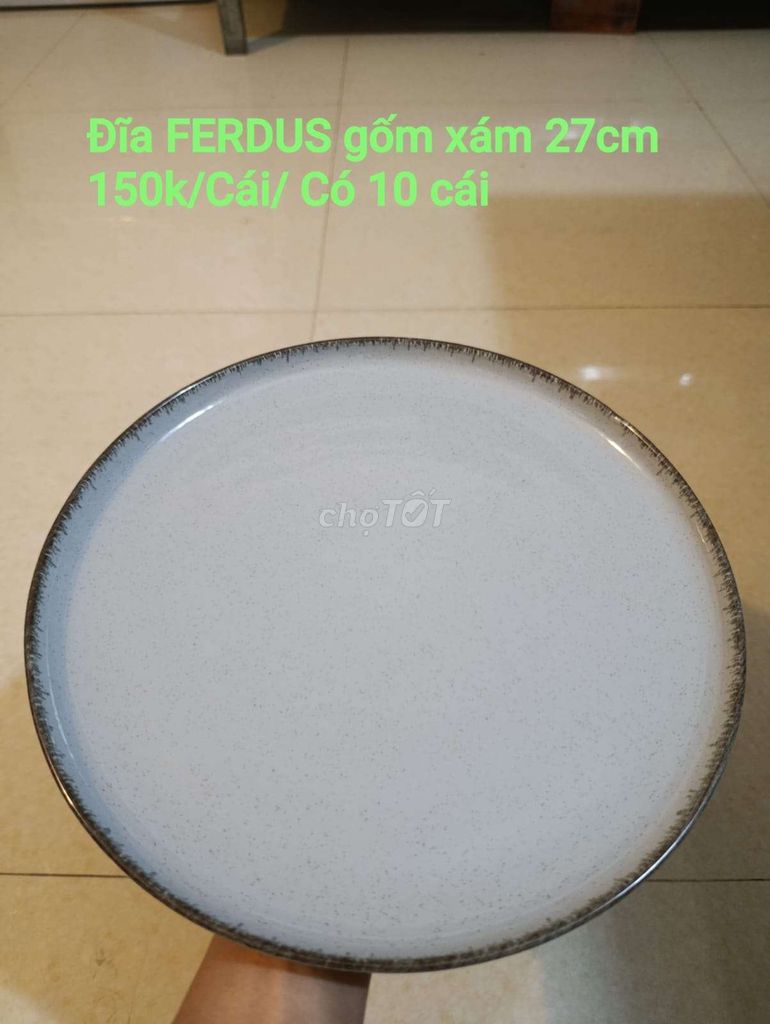 Đĩa JYSK FERDUS Gốm Xám 27cm