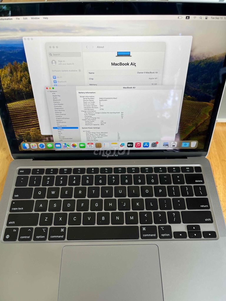 Фото 2: MacBook Air M1 16GB/1TB SSD, полосы на экране