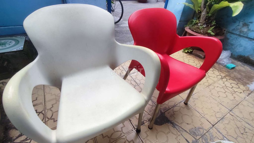 Ghế bành Inox Đỏ - Trắng