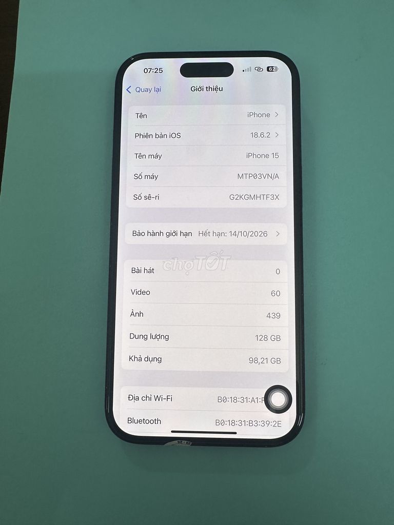 Apple iPhone 15 128GB Черный, батарея 96%, гарантия до 14/10/2026