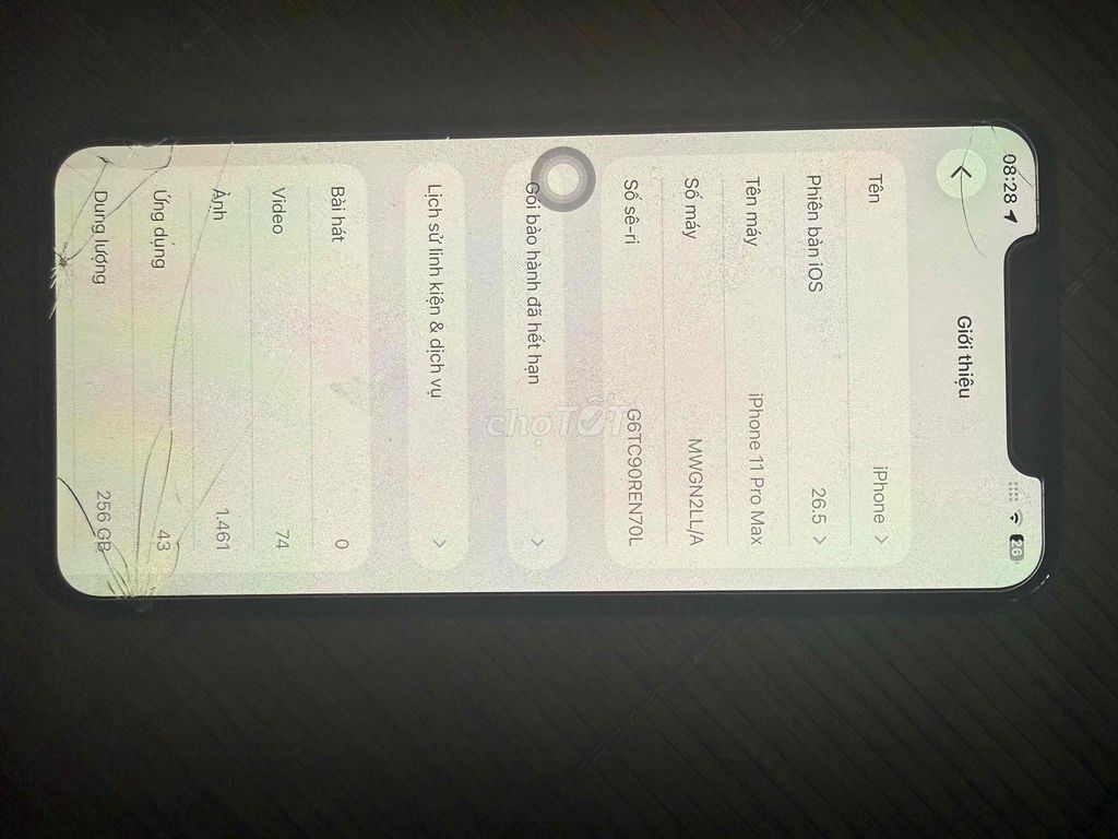 Apple iPhone 11 Pro Max 256GB, треснутое стекло в углу