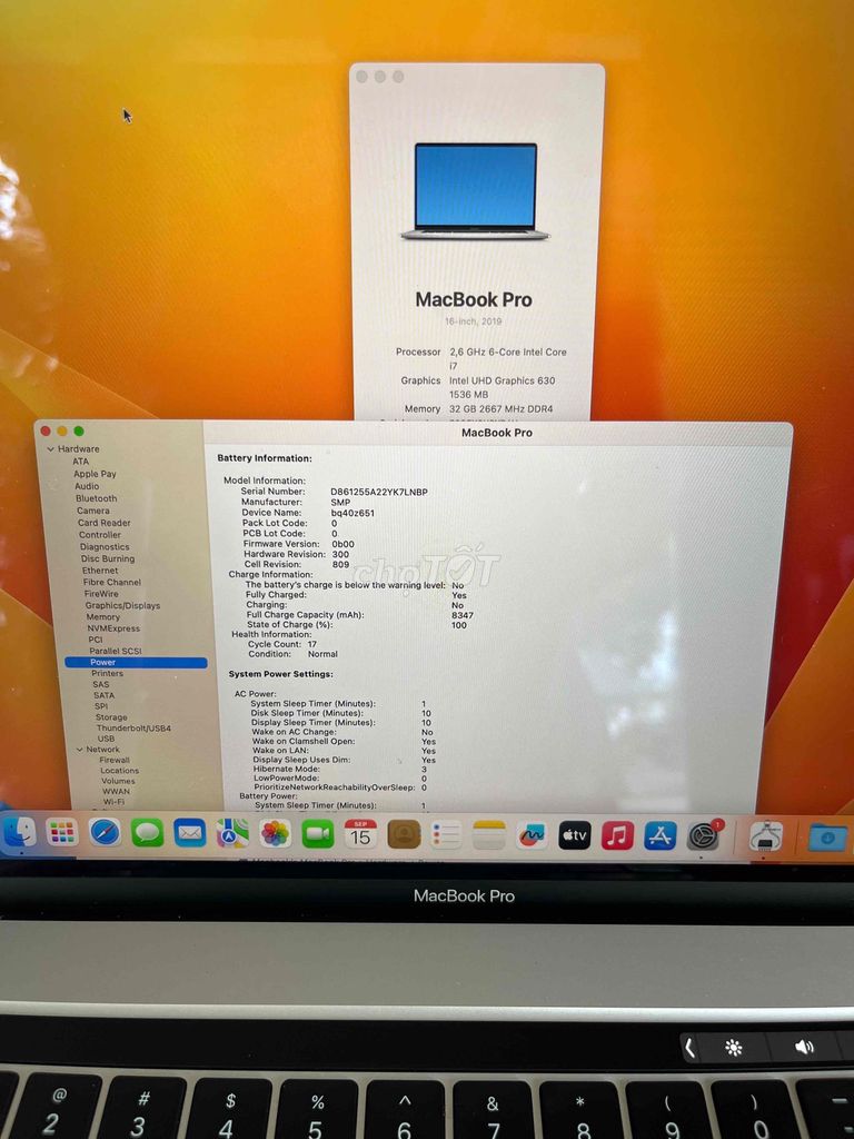 Фото 3: MacBook Pro 2019 16 дюймов i7 RAM 32 ГБ SSD 512 ГБ