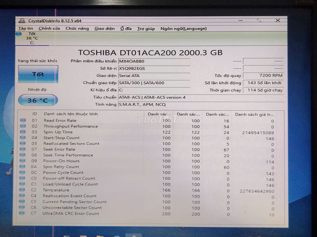 Фото 2: Жесткий диск Toshiba DT01ACA200 2TB 7200 RPM, использовался 14 дней