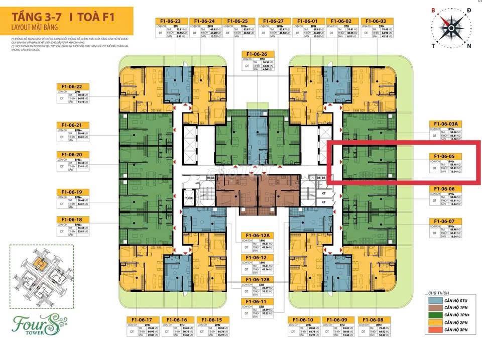 Редкий товар Sun Group в Дананге 1PN+ | 70м² | Всего 2,6 млрд F1-03A05