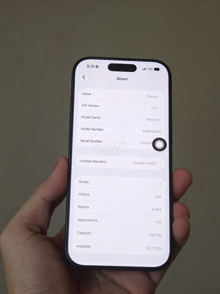 iPhone 17 256GB Черный 99% ZP/A (длительная гарантия)