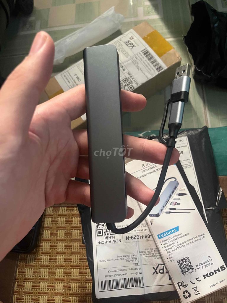 Фото 2: USB-хаб 8-в-1 серый