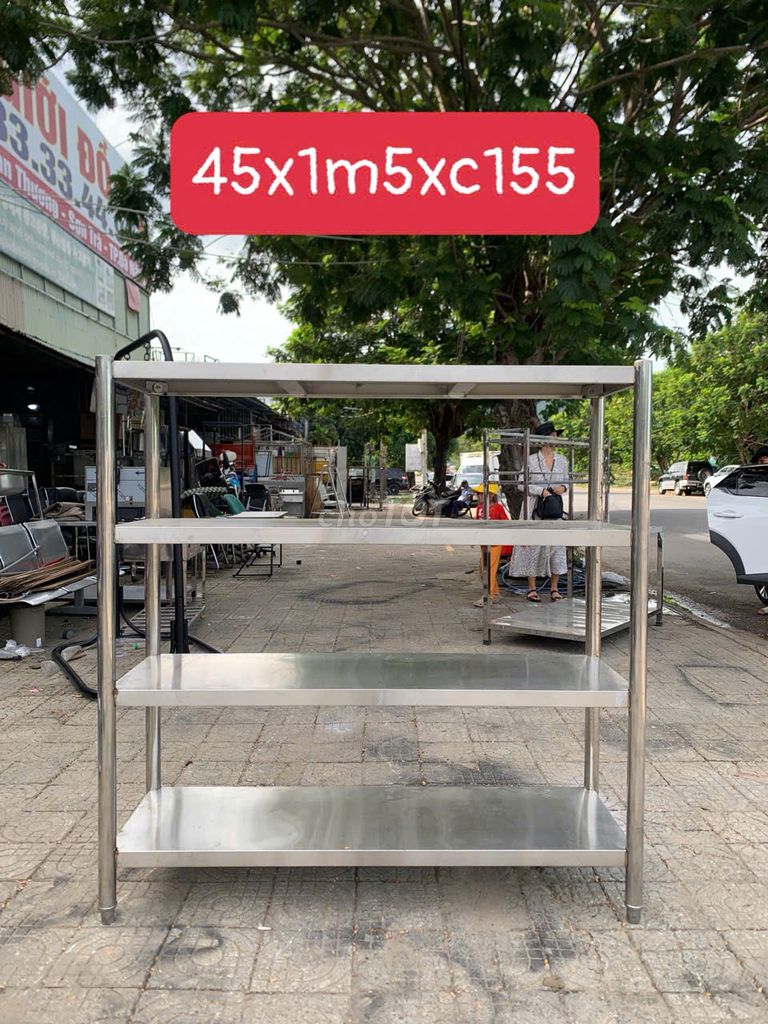 Серебристая нержавеющая полка 45x1м5x155