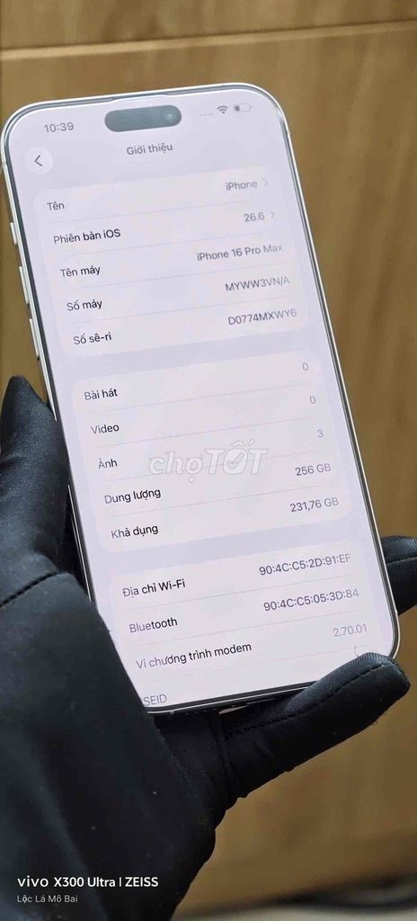 Apple iPhone 16 Pro Max 256GB Bạc Đã qua sử dụng