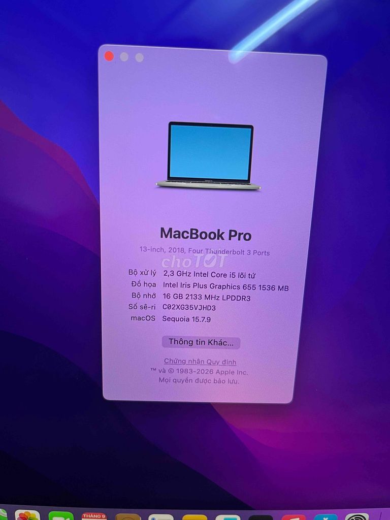 Фото 2: Macbook Pro 2018 i5 13 inch 16GB/512GB Серый