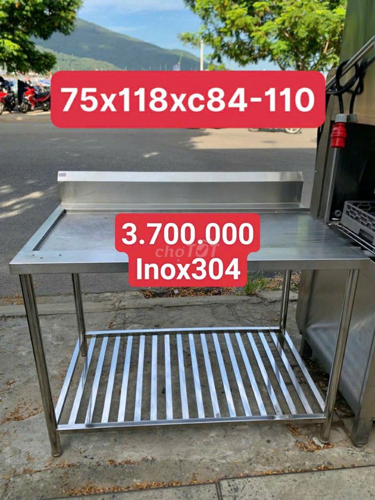 Кухонный стол из нержавеющей стали 304, серебристый, 75x118x84-110